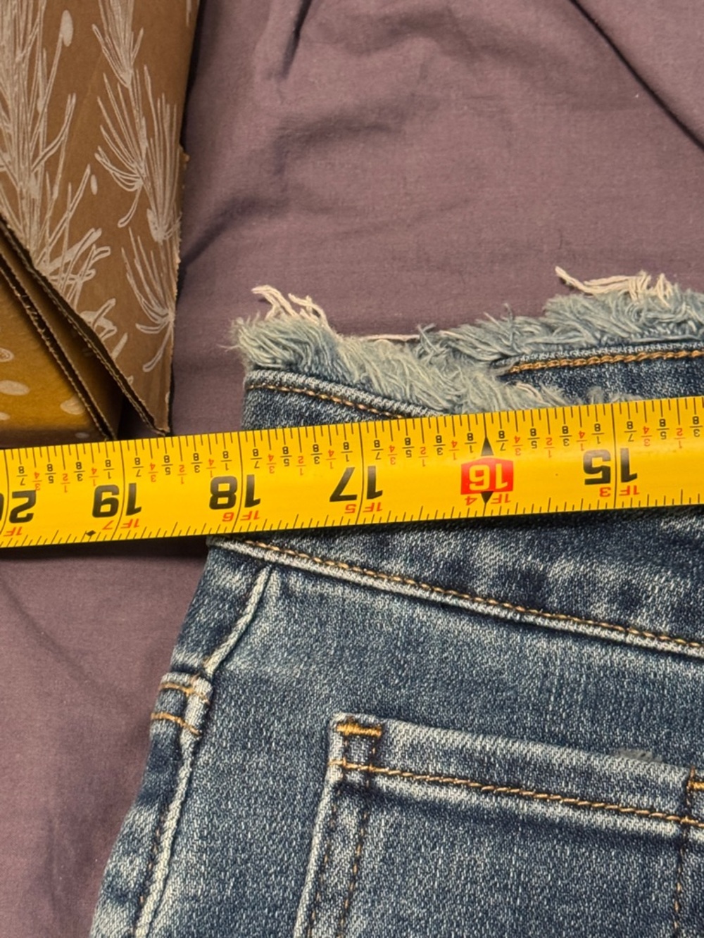 Classic Frayed Hem Blue Women's Jeans - Picture 6 of 6